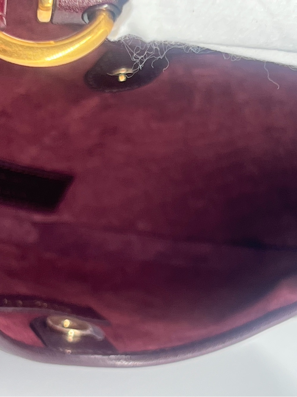 Saint Laurent Small Mombasa Burgundy Leather Top Handle Bag - Picture 7 of 9